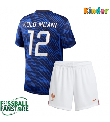 Frankreich Randal Kolo Muani #12 Replik Heimtrikot Kinder WM 2026 Kurzarm (+ Kurze Hosen)